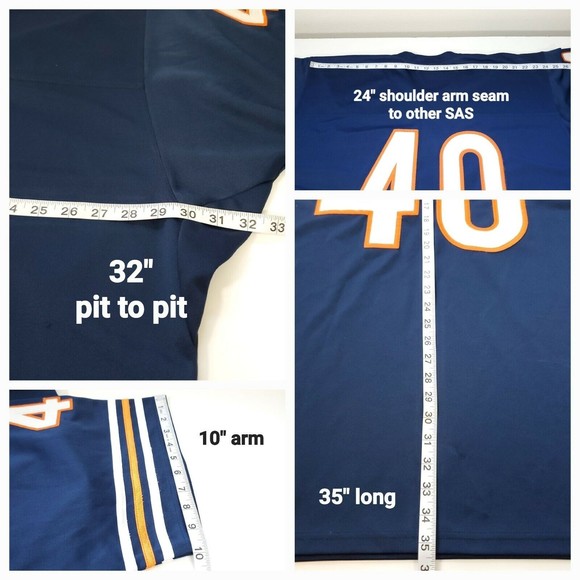 Chicago Bears Sayer 40 Mitchell Ness Mens Sz 56 XXXL Throwback 1965 Jersey Blue - Picture 5 of 13